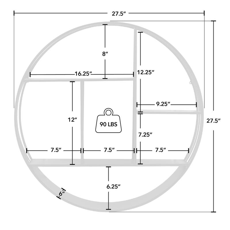 FirsTime & Co. Brody Industrial Circular 27.5-in. Metal Shelf