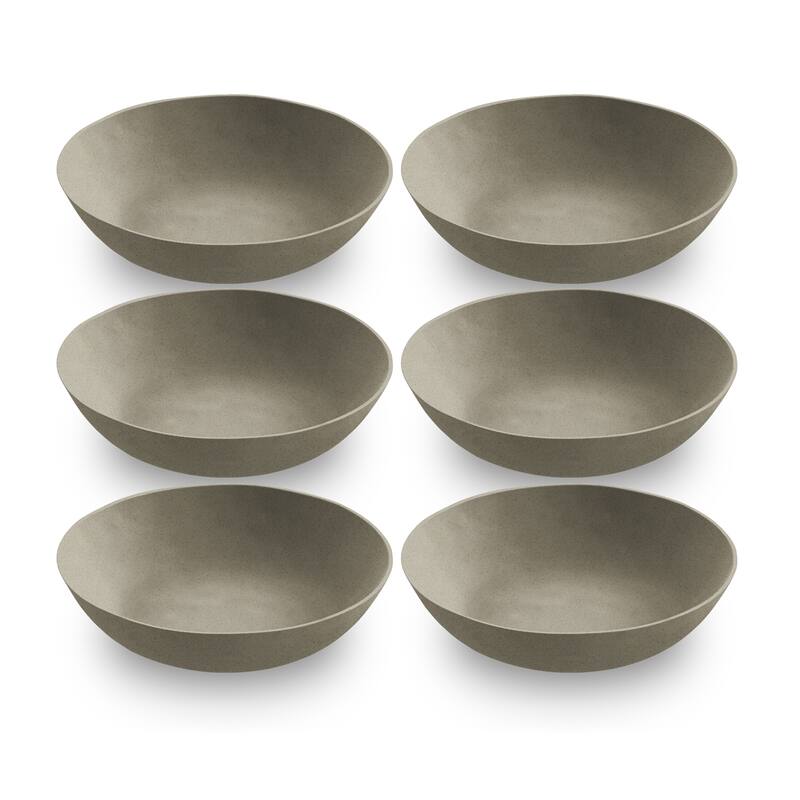 Abode Homewares by TarHong Planta Matte Dune Low Bowl, 9"/ 61 oz.Set of 6