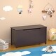 preview thumbnail 12 of 25, Kids Wooden Toy Box Storage with Safety Hinged Lid coffee