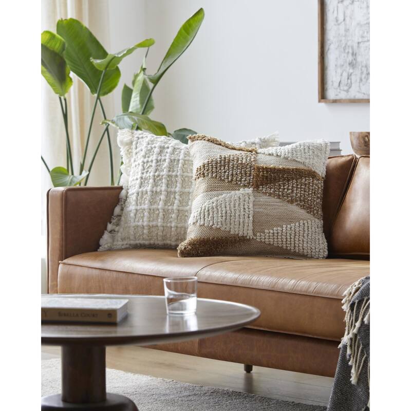 Mohammed Modern & Contemporary Textured Accent Pillow - 18"L x 18"W - Polyester