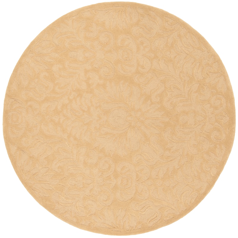 SAFAVIEH Handmade Total Performance Steven Traditional Oriental Rug - 6' Round - Beige