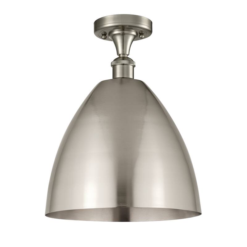 Innovations Lighting Metal Bristol - 1 Light 12" Semi-Flush Mount - Brushed Satin Nickel