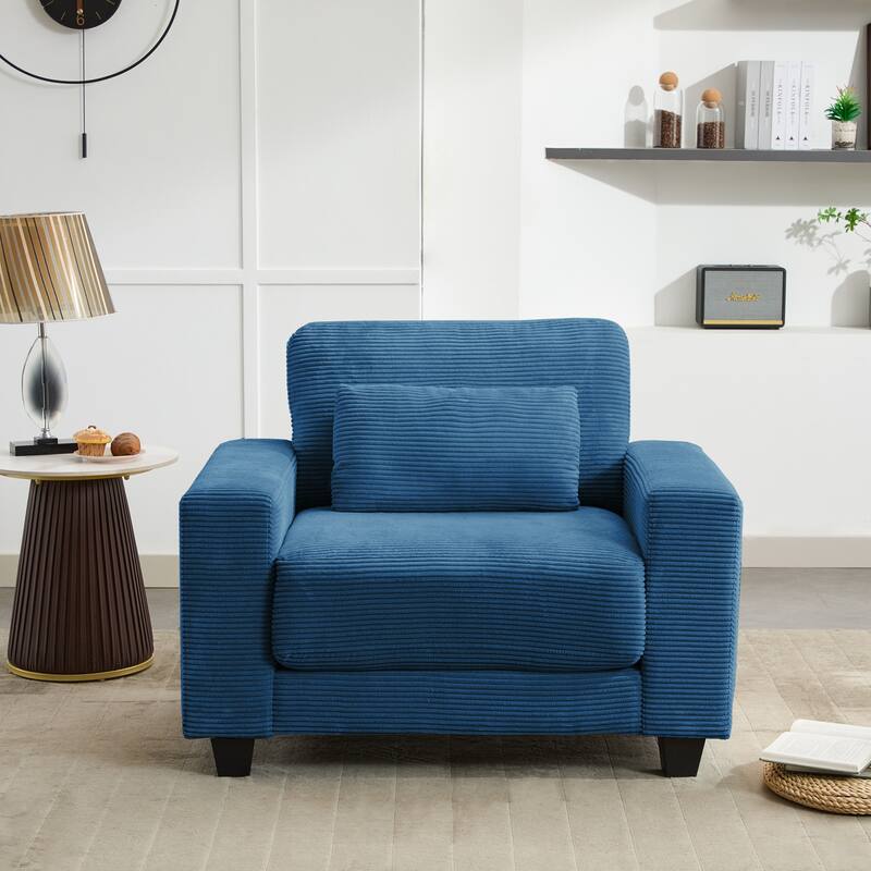 Corduroy Widened Single Sofa Chair, A Extra Lumbar Pillow