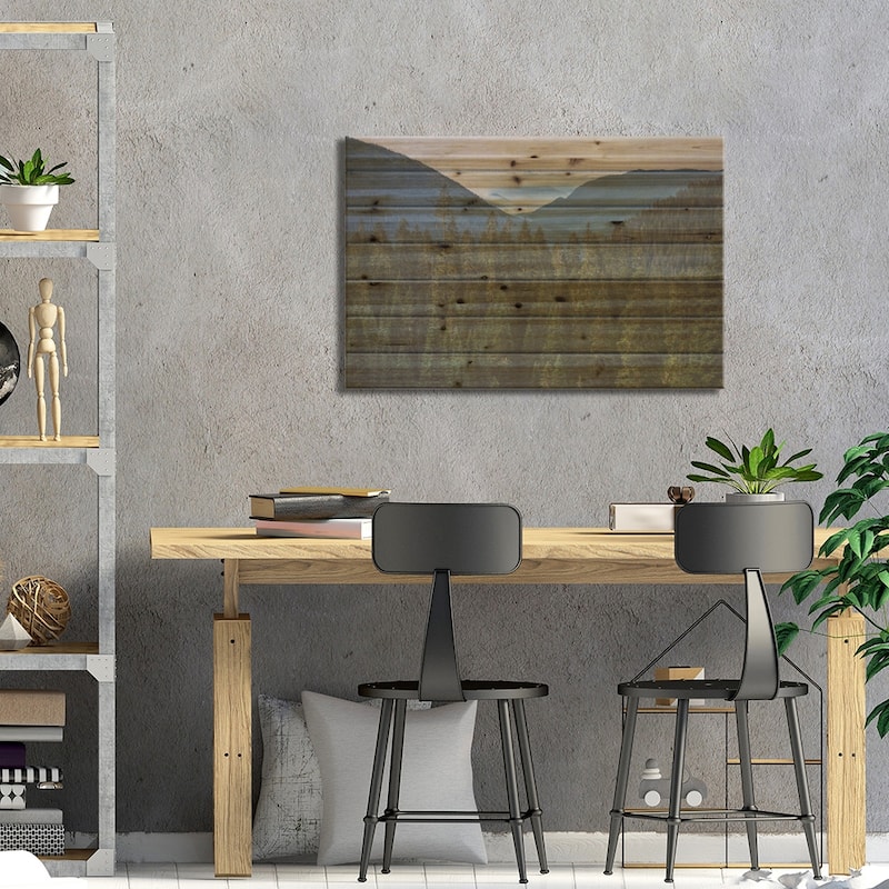 The Mountains Are Calling Print On Wood by Louis Ruth - Multi-Color