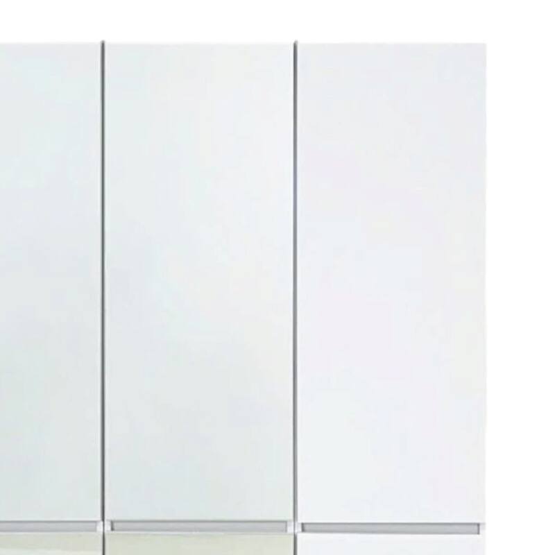 Ely Closet Cabinet Set, 2 Mirror Doors, 8 Drawers, 71 Inch, White Wood