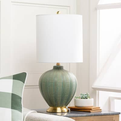 Livabliss Ryanne Transitional Ceramic Table Lamp - 26"H x 12"W x 12"D
