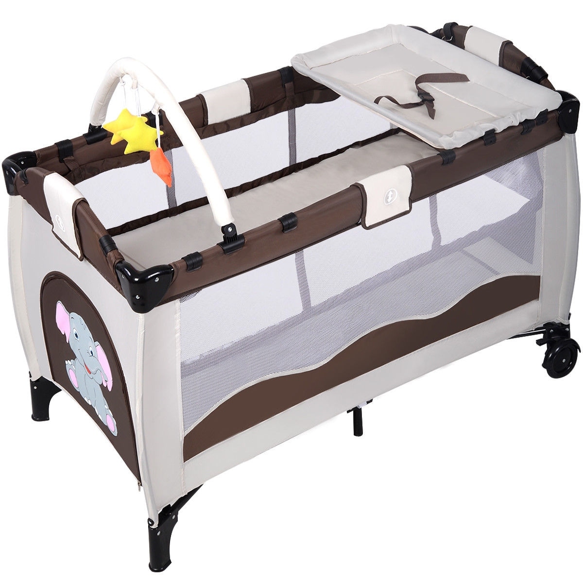 Shop New Coffee Baby Crib Playpen Playard Pack Travel Infant