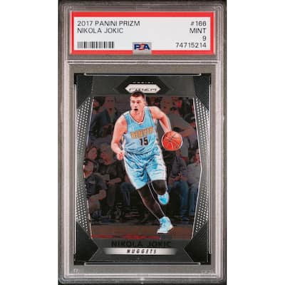 Nikola Jokic 2017 Panini Prizm Basketball Card #166 Graded PSA 9 - 8'6" x 11'6"