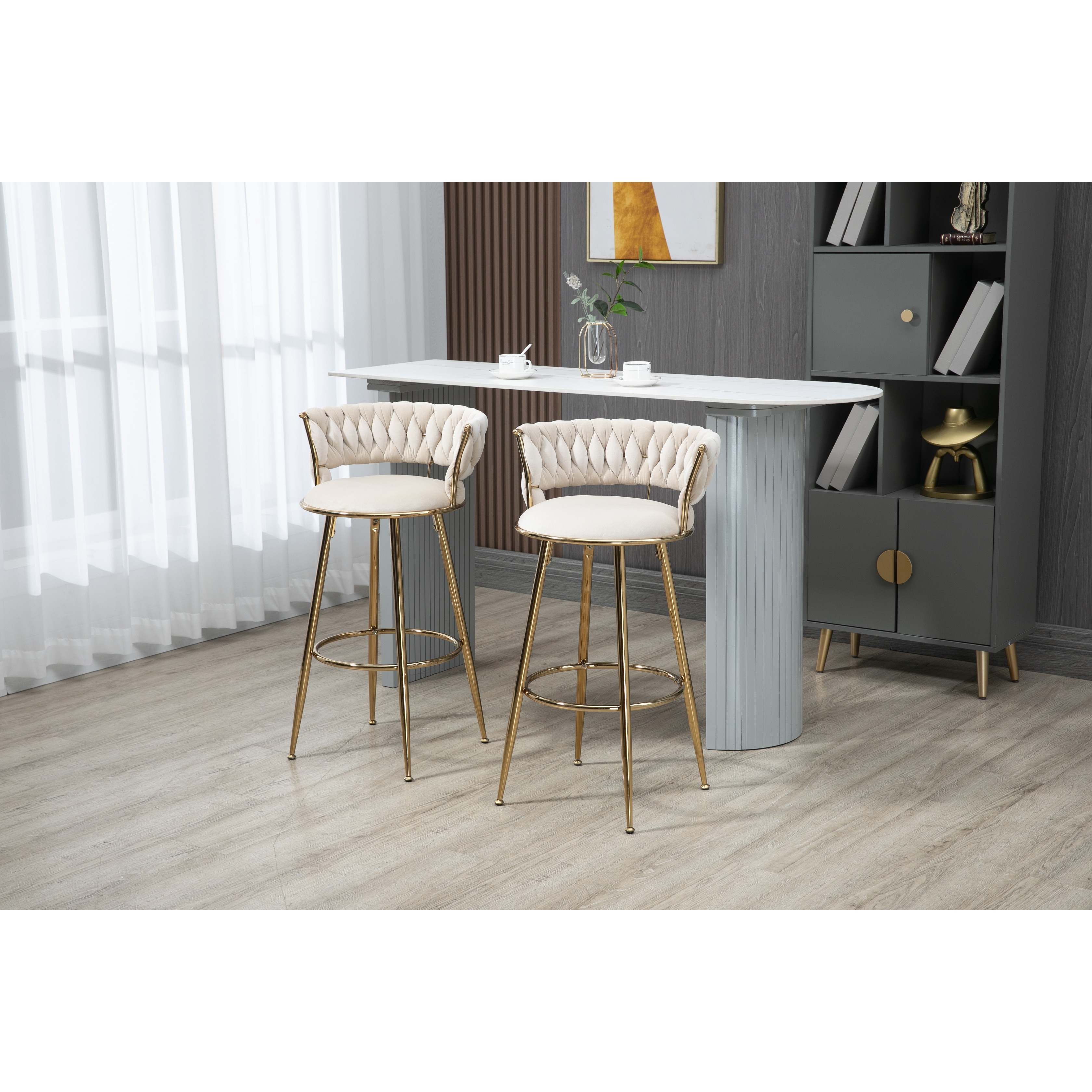 Kendall bar sales stool mink velvet