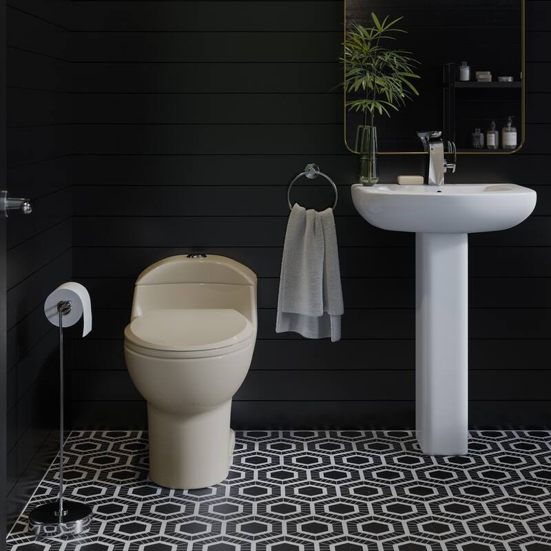 Chateau One Piece Elongated Dual Flush Toilet In Bisque 0.8/1.28 gpf