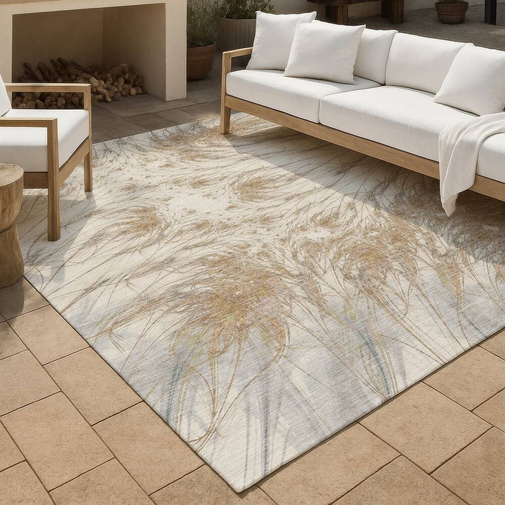 Machine Washable Indoor/ Outdoor Modern Cheraw Chantille Rug