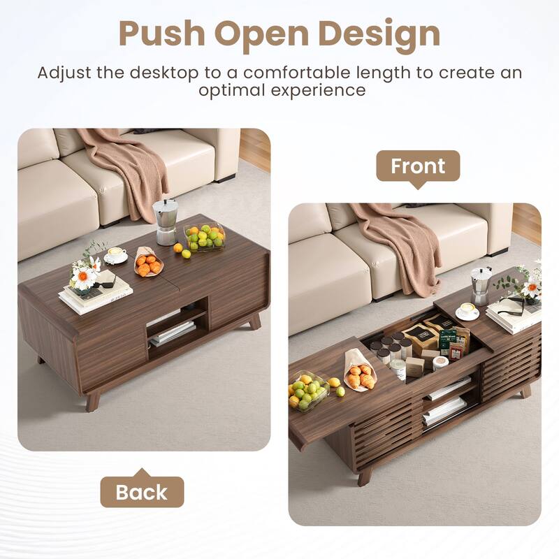 Pocassy Coffee Table with Hidden Compartment for Home