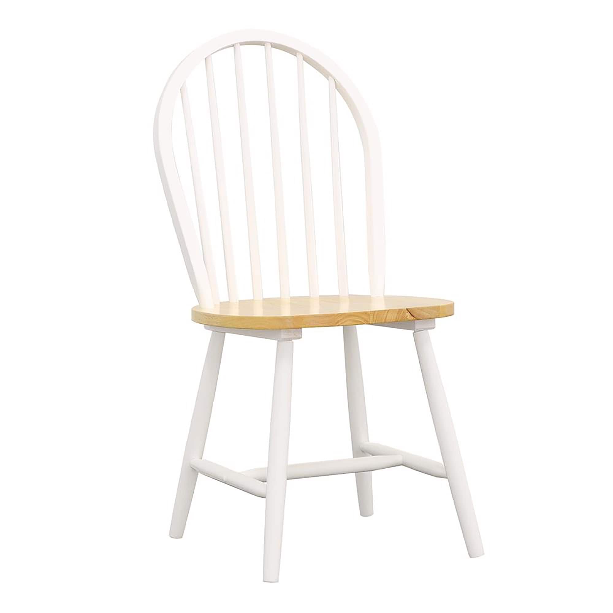 Natural Brown and White Spindle Back Side Chairs (Set of 4)