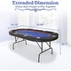 preview thumbnail 4 of 4, 10 Player Folding Poker Table 84" Casino Texas Holdem Blue Felt Surface Game Table with Stainless Steel Cup Holder