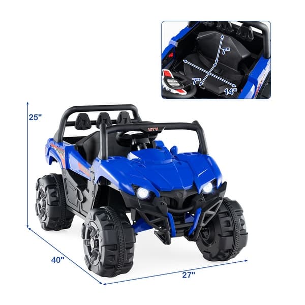 dimension image slide 3 of 4, Kids Electric Ride-On Car with Remote and Adjustable Speeds - 40" x 27" x 25"