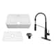 Option 30" Glossy White Sink + Matte Black Faucet