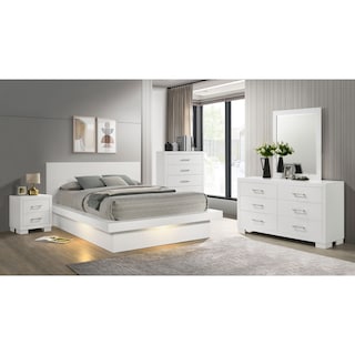 Jessica 5-piece Platform Bedroom Set with LED Light