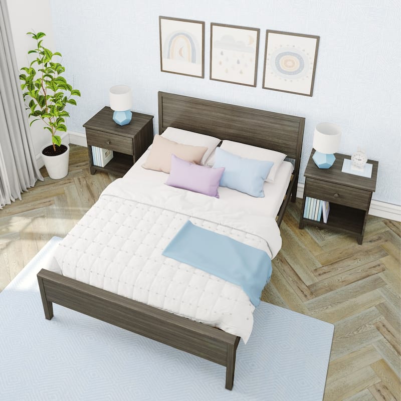 Max and Lily Full-Size Bed with Panel Headboard