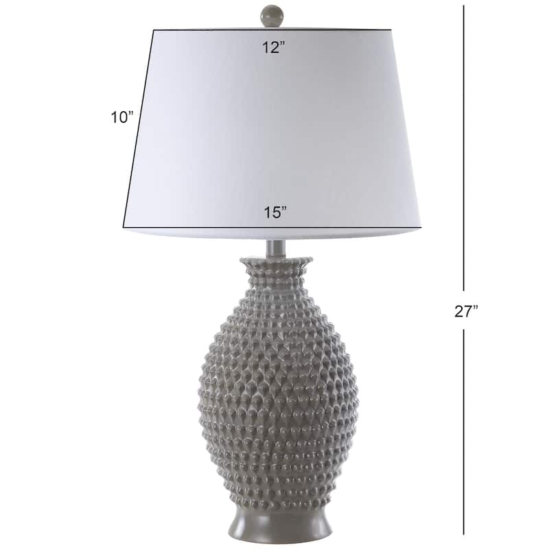 SAFAVIEH Lighting Olwen 27-inch Grey LED Table Lamp (Set of 2) - 15"x15"x27" - 15Wx15Dx27H