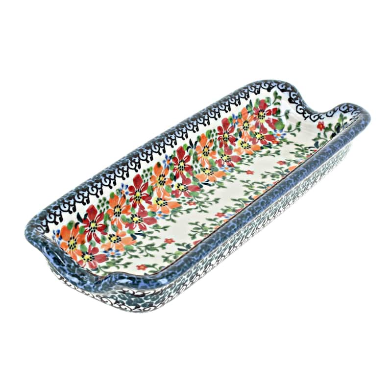 Blue Rose Polish Pottery PK03 Galia Corn on the Cob Plate