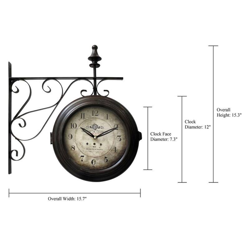 Double Sided Iron Wall Clock