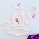 preview thumbnail 2 of 0, Newborn Baby Girl Coming Home Gift Clothes Set (5 Pcs) Pink