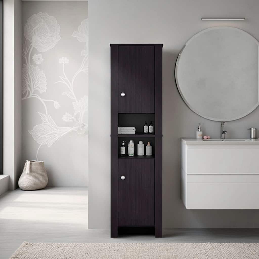 Catalina Tall Stylish Cabinet, Bathroom Organizer with Closed Compartments and Daily Use Areas