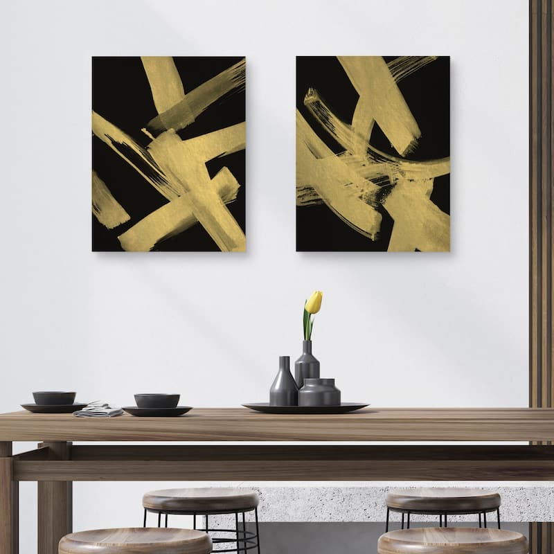 Gold Magic I, Gold Magic II by Susan Jill Canvas Art Prints
