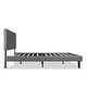 preview thumbnail 4 of 4, Queen Size Linen Dark Grey Sqaure Upholstered Platform Bed With Slat Support.