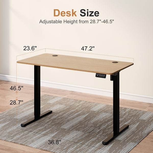 dimension image slide 14 of 16, Electric Standing Desk, Height Adjustable Desk with LED Display
