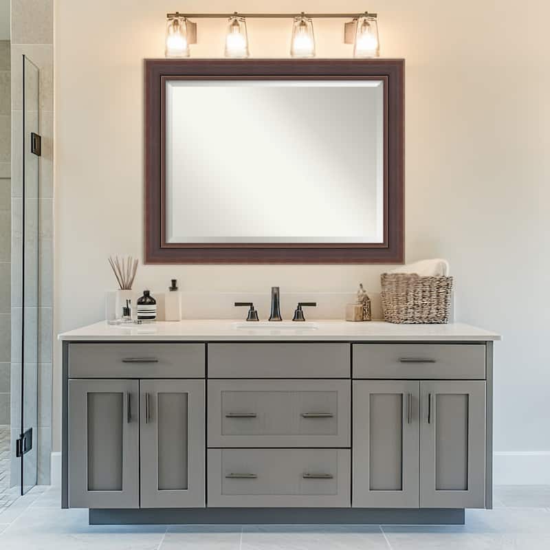Moab Brown Bronze Beveled Framed Bathroom Vanity Wall Mirror - Moab Brown Bronze