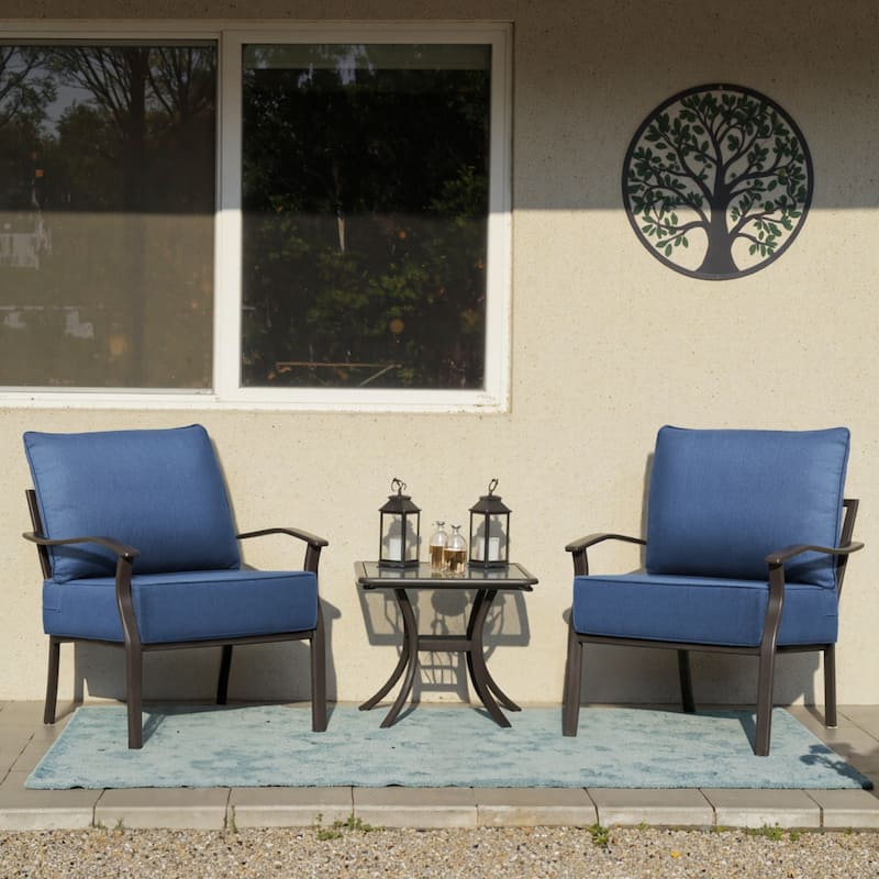 22" W x 24" D x 6" T Water & Fade Resistant Outdoor Lounge Chair Replacement Cushion Set