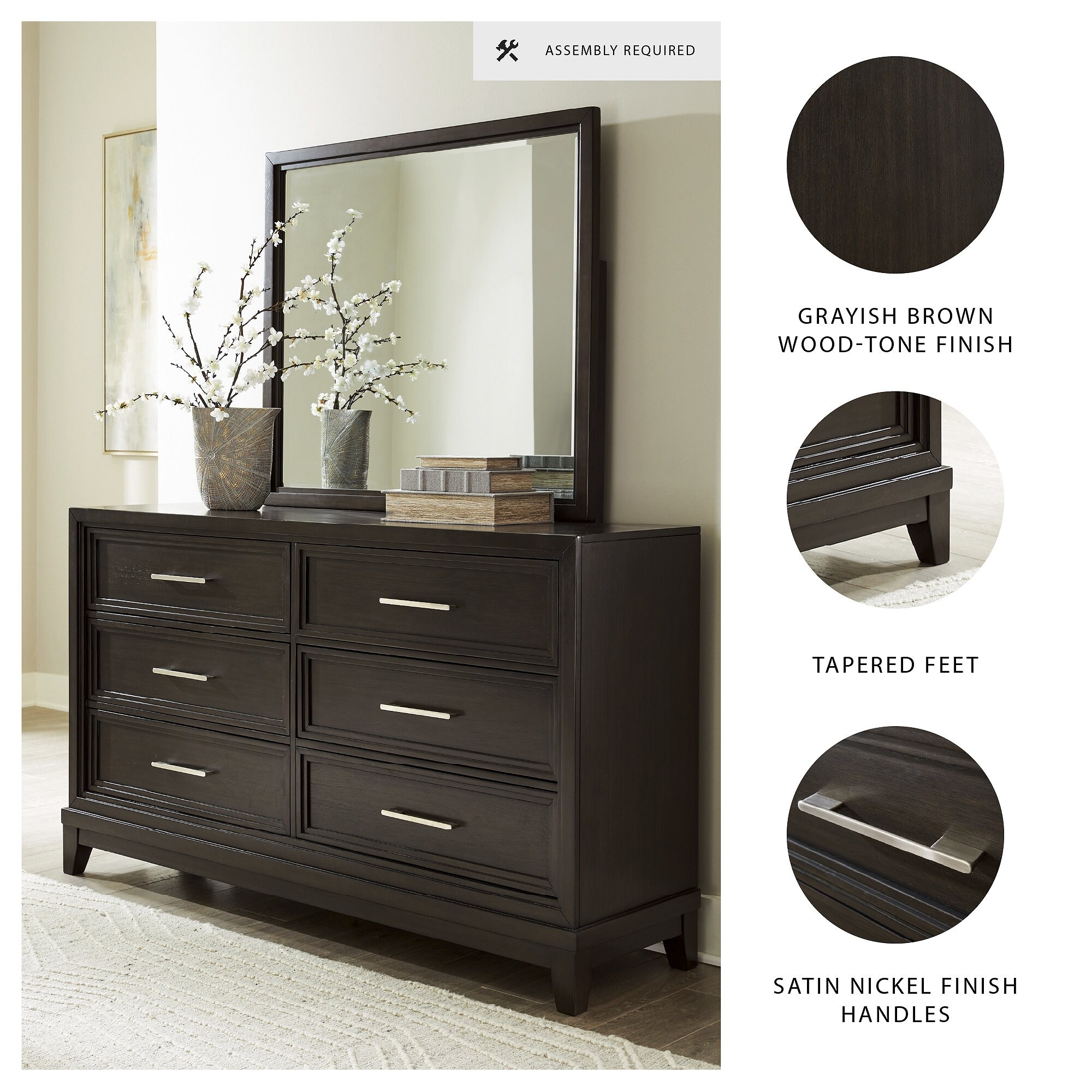 Signature Design by Ashley Neymorton Brown Dresser and Mirror - Overstock -  43480832