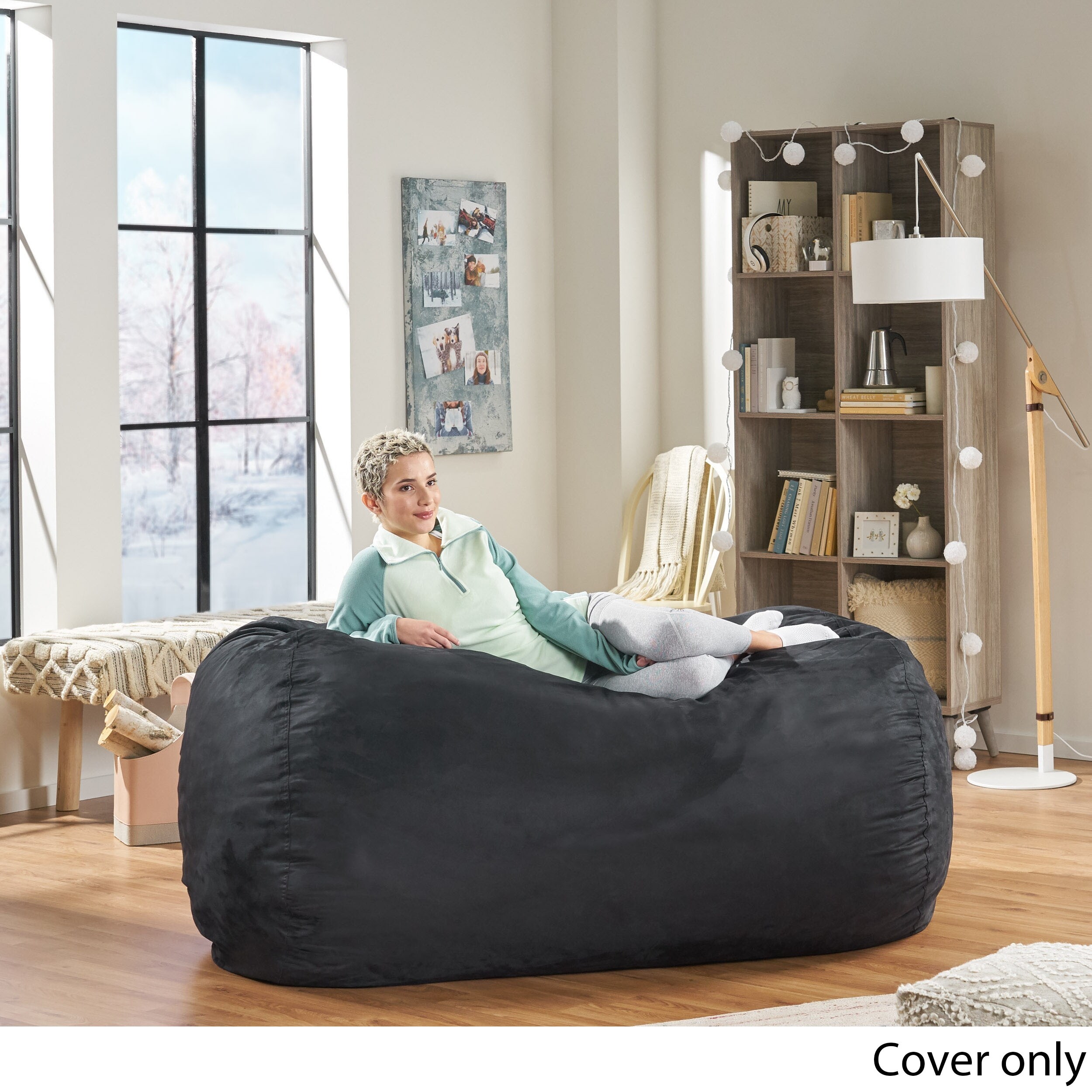 Shop Black Friday Deals On Barracuda Traditional 6 5 Foot Suede Bean Bag Cover Only By Christopher Knight Home On Sale Overstock 28081467
