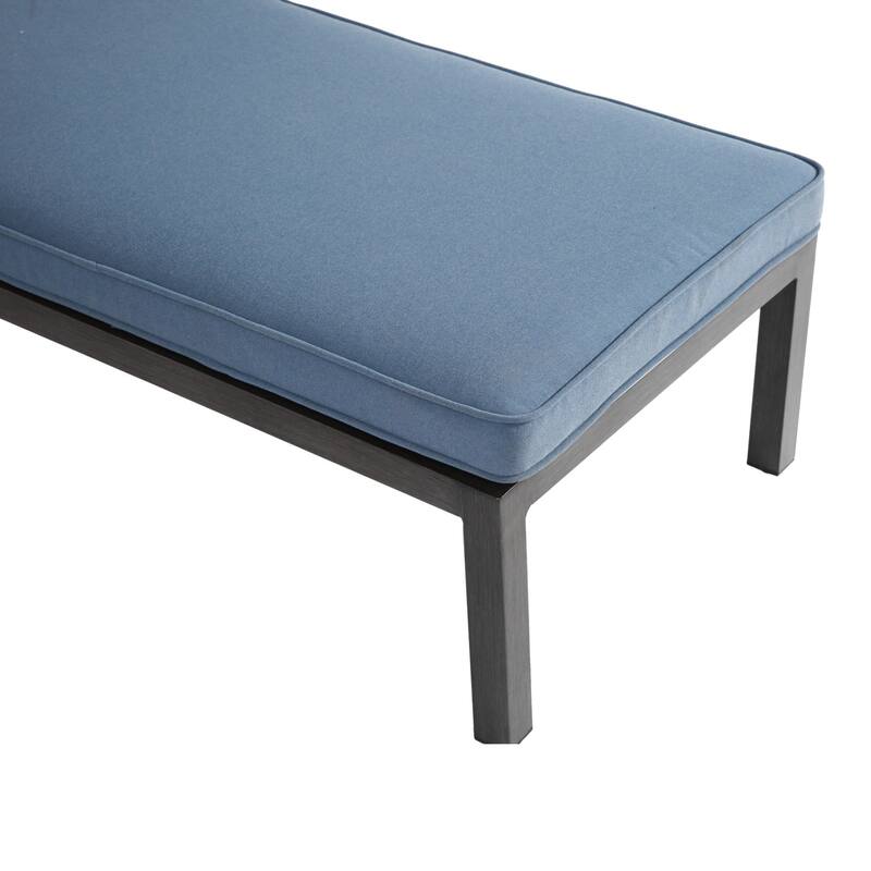 3-Piece Outdoor Cast Aluminum Chaise Lounge Chair Set with Side Table