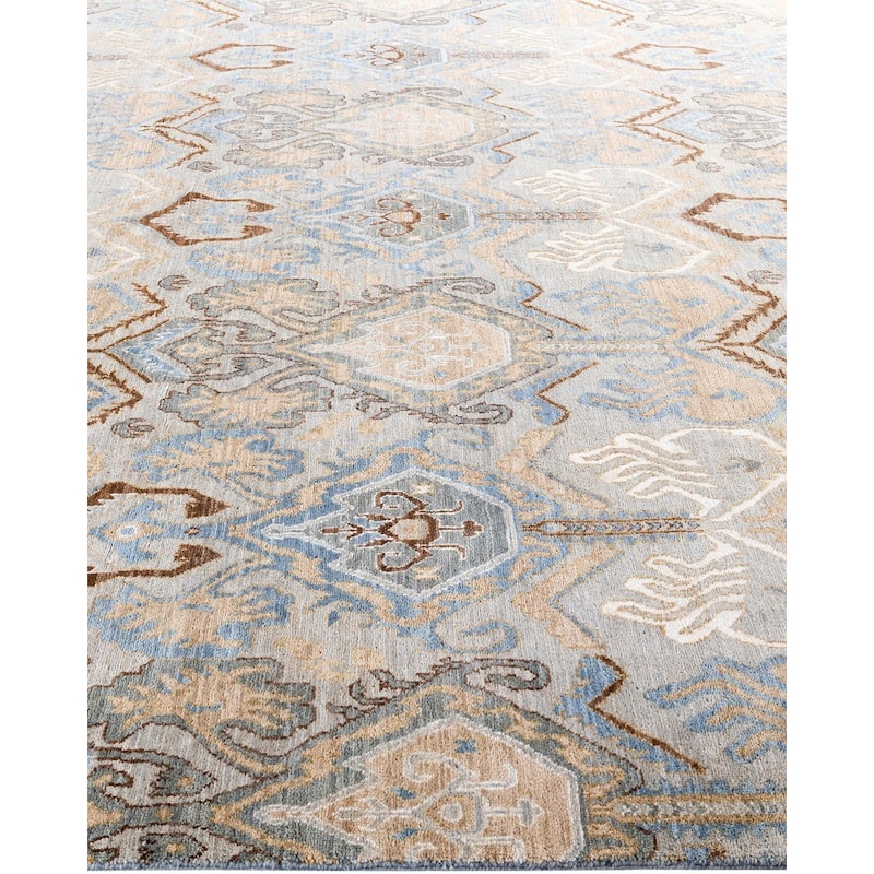 Ikat One-of-a-Kind Hand-Knotted Area Rug, Beige - 8' 1" x 8' 4"
