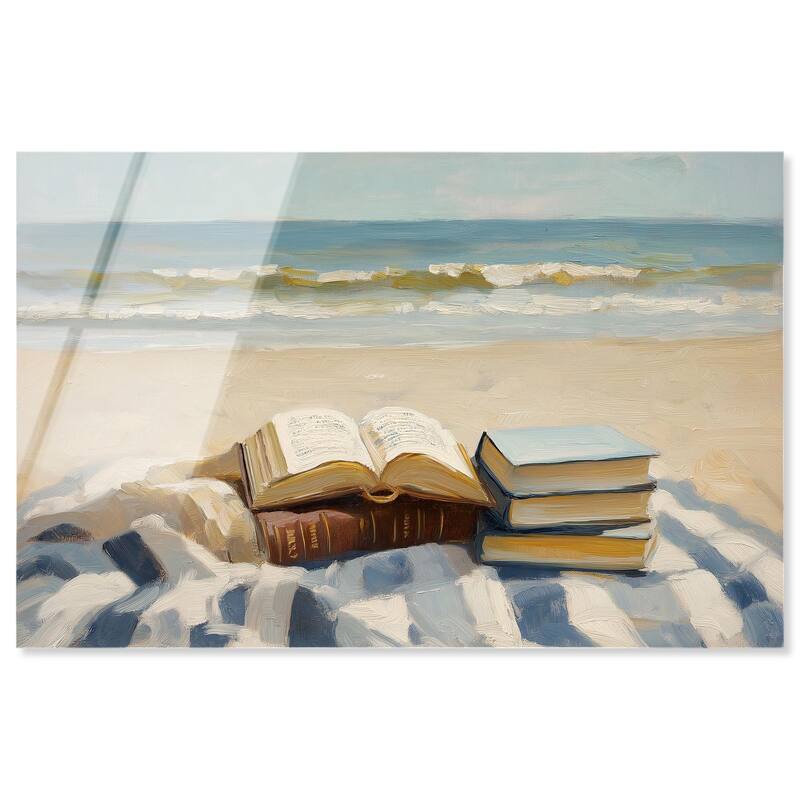 Beach Reading Acrylic by Art Remedy, Ready to Hang - 30" x 20"