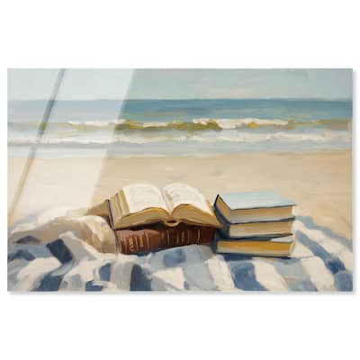Beach Reading Acrylic by Art Remedy, Ready to Hang
