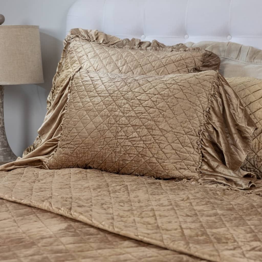 Estrella, Linen/Velvet, Ruffled, Sham