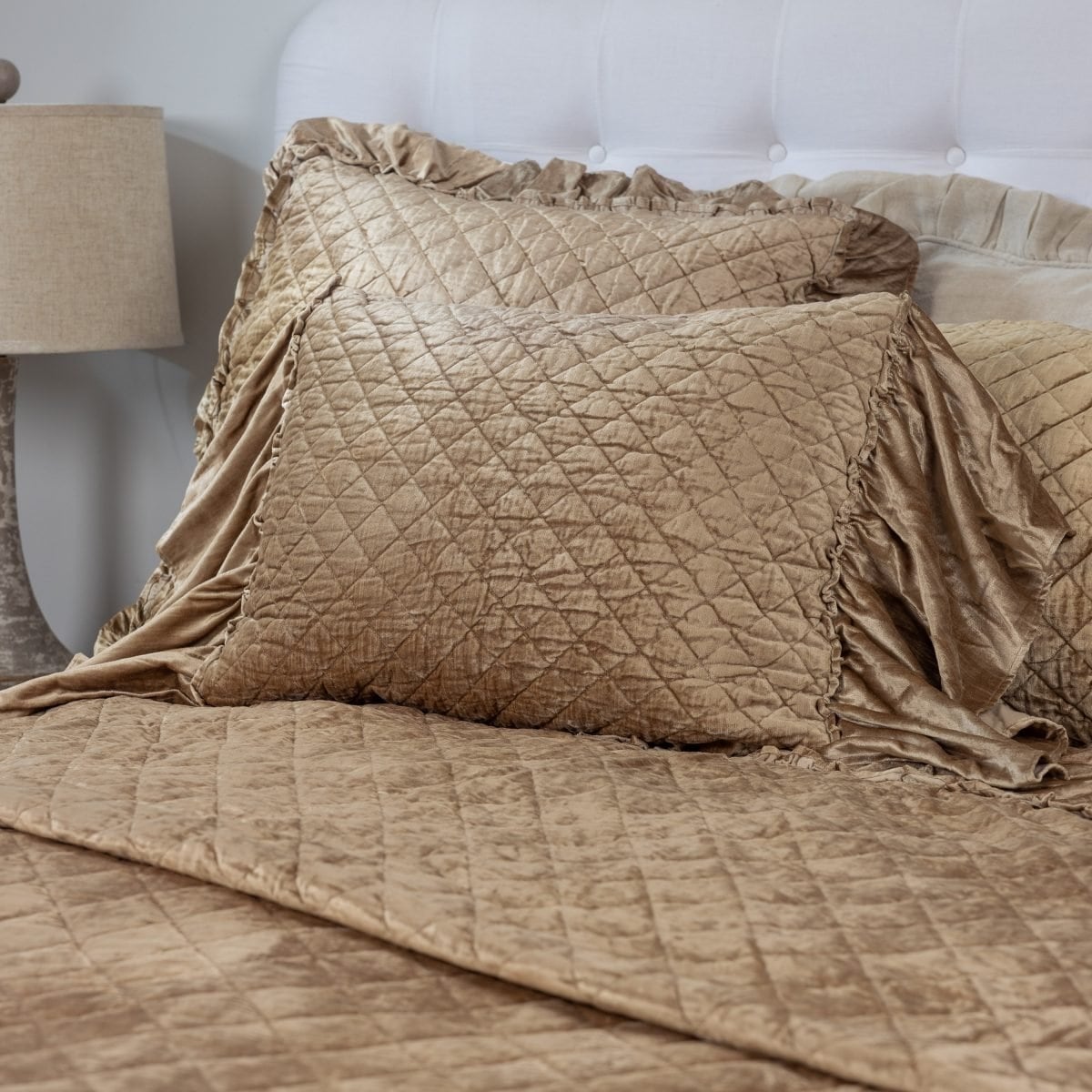 Estrella, Linen/Velvet, Ruffled, Sham