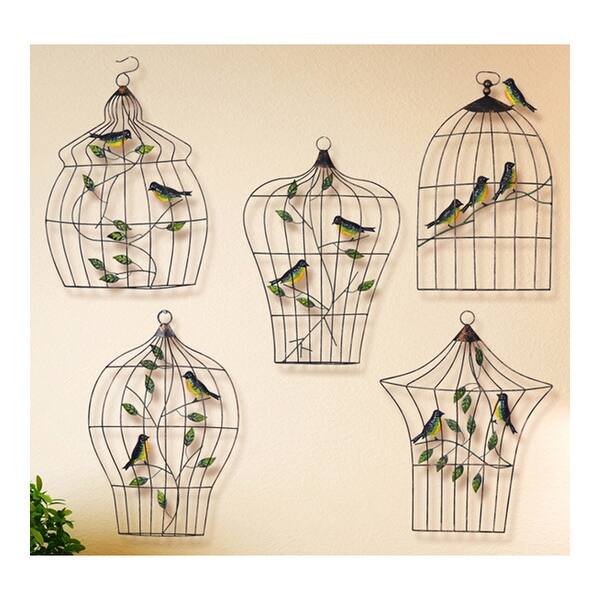 Shop Modern Iron Bird Cage Wall Hanging Decoration A Overstock