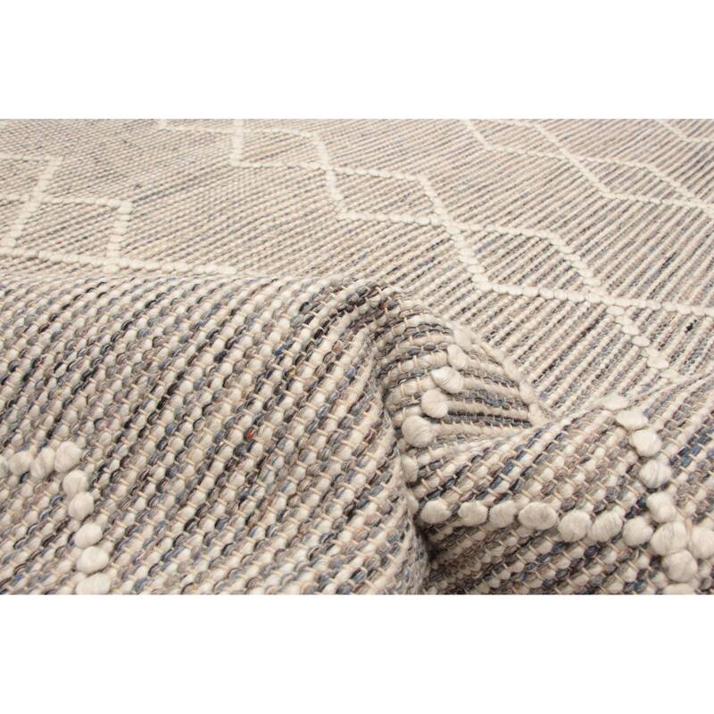 ECARPETGALLERY Braid weave Sienna Grey, Wool Rug - 5'2 x 7'6