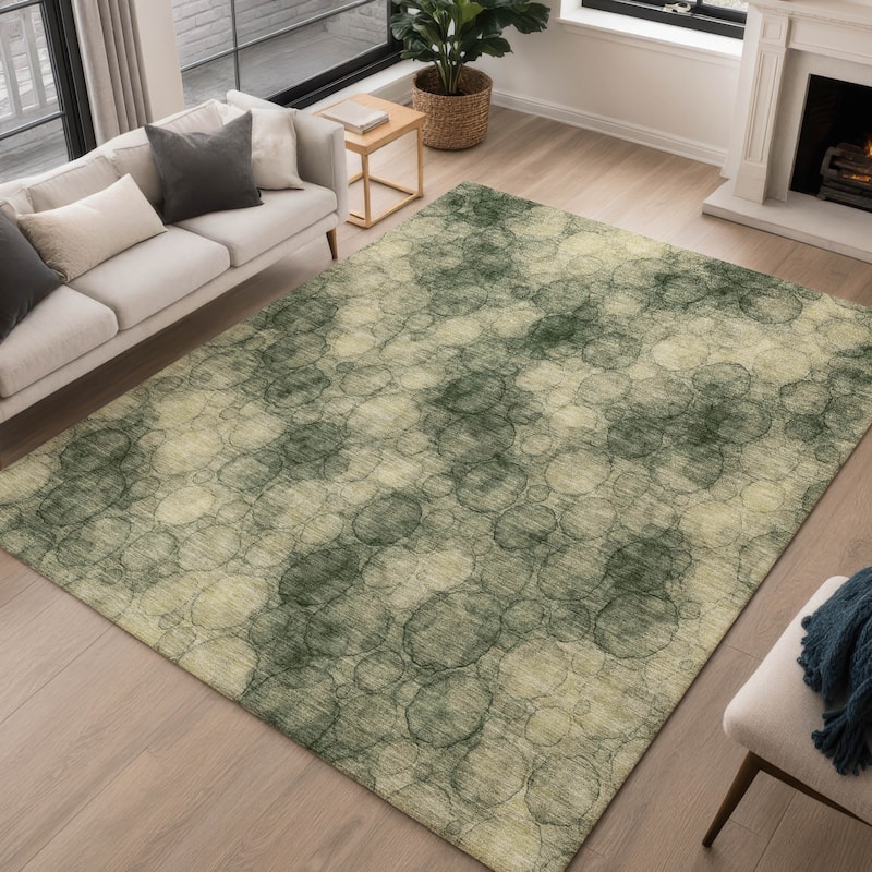Machine Washable Indoor/ Outdoor Modern Aby Chantille Rug