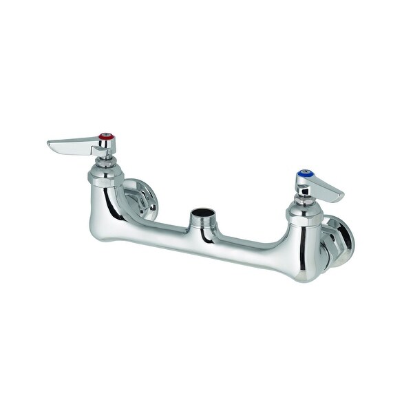 T and S Brass B-0230-CR-LN B-200 Wall Mounted Double Pantry Faucet with 8" Centers, Cerama Cartridges and Lever Handles