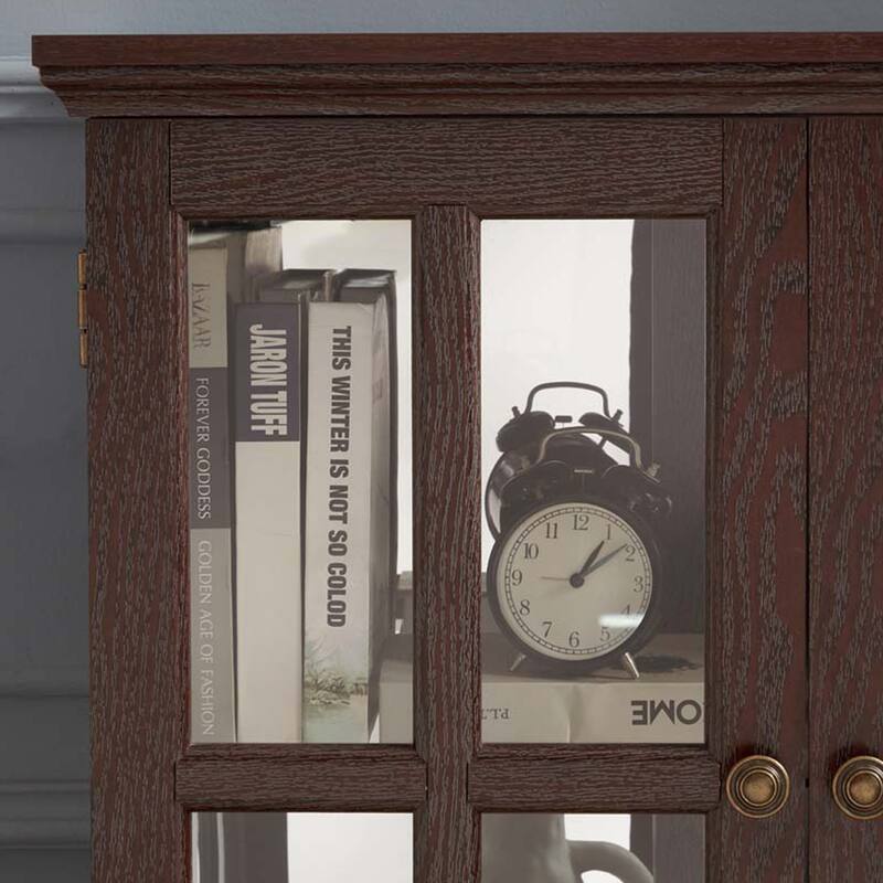 LED Curio Display Cabinet,Cherry