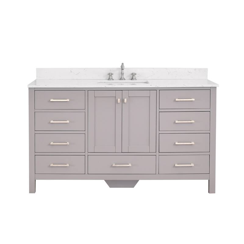 PROOX 60 in. W x 22in.D Freestanding Bath Vanity Engineered Top Single Rectangular Sink
