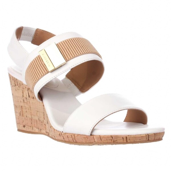 calvin klein white wedges