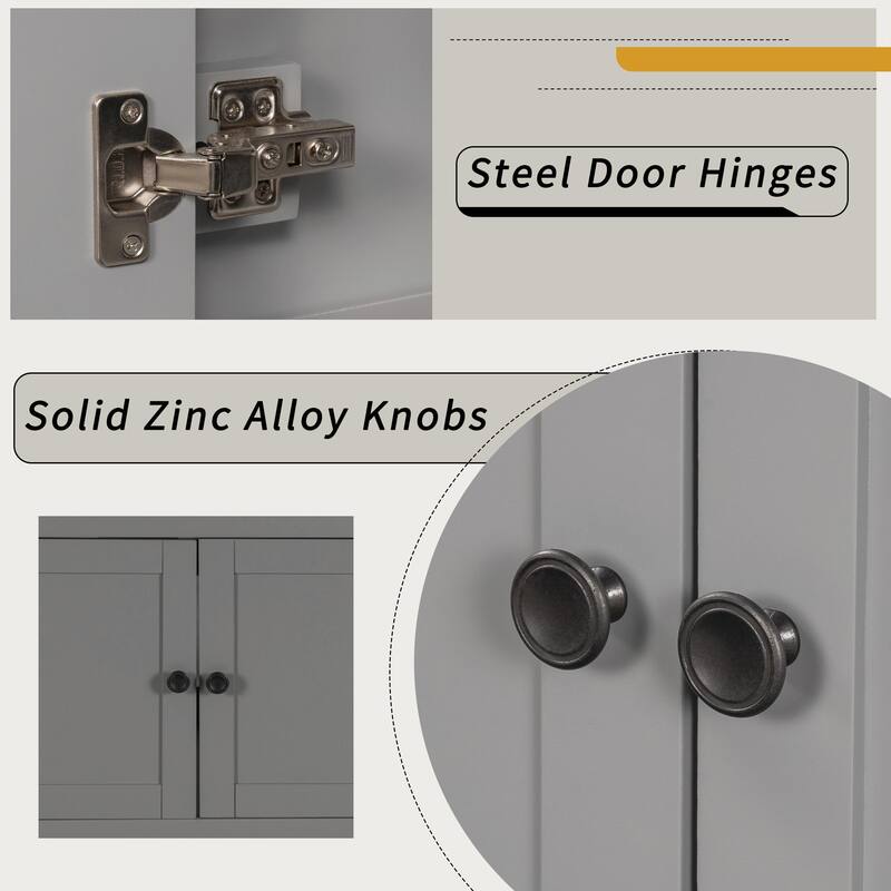 24" Bathroom Vanity with Ceramic Sink and Open Shelf