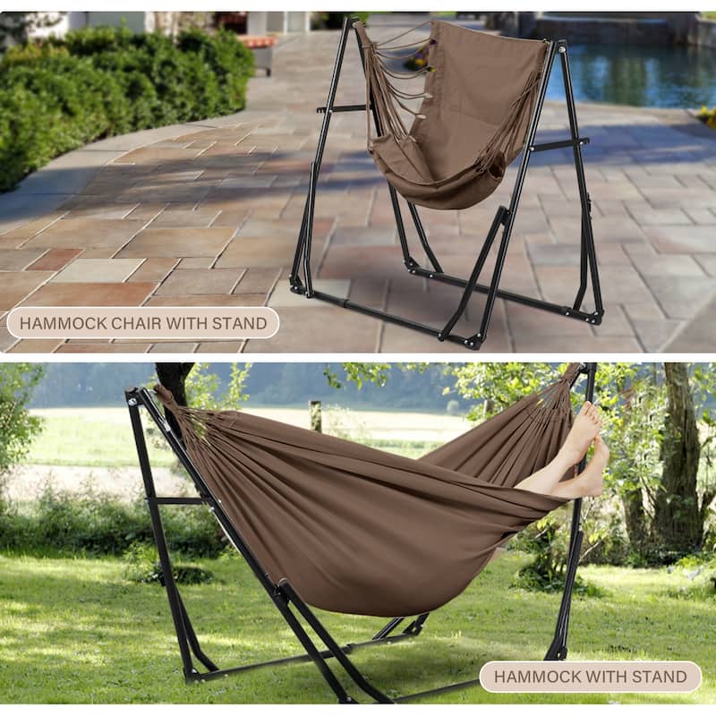 2 in 1 Hammocks Portable Convertible Hammock Swing Chair with Steel Stand