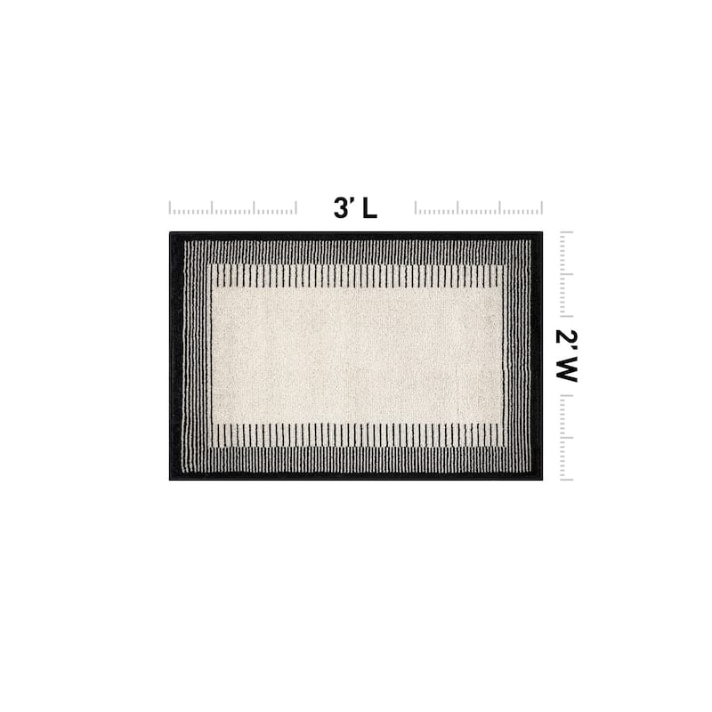 World Rug Gallery Modern Abstract Bordered Area Rug for Living Room, Bedroom, or Entryway - Low Pile Indoor Rug